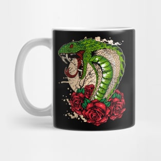 Cobra snake with roses Mug